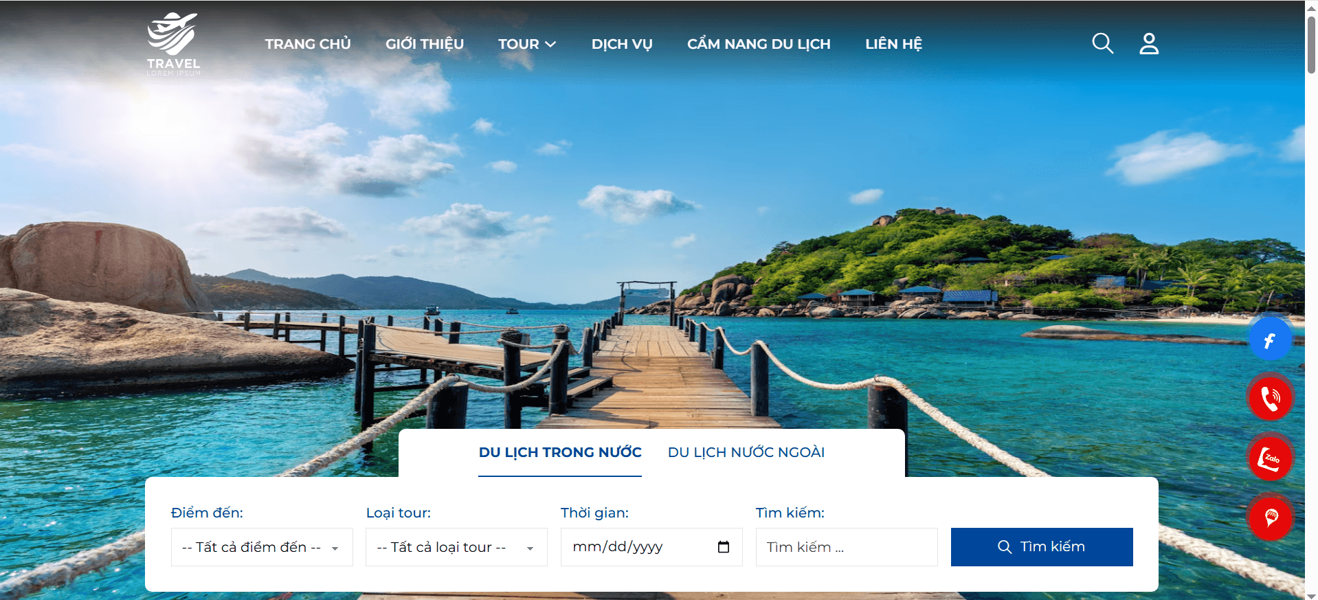 Mẫu Website Tour du lịch 8395